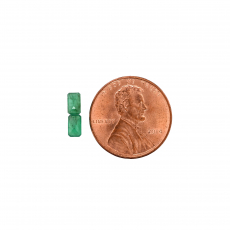 Brazilian Emerald Emerald Cut 5x3mm Matching Pair Approximately  0.50 Carat