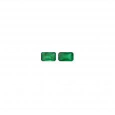 Brazilian Emerald Emerald Cut 5x3mm Matching Pair Approximately  0.50 Carat