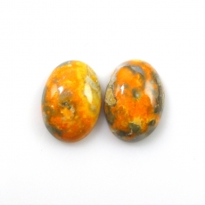 Bumble Bee Jasper Cab Oval 14X10mm Matching Pear Approximately 10 Carat.