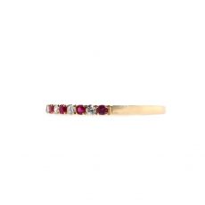 Burmese Ruby Round 0.21 Carat Ring Band in 14K Yellow Gold with Accent Diamonds (RG0213)