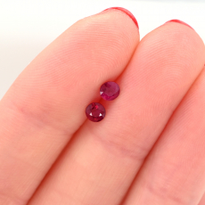 Burmese Ruby Round 3.5mm Approximately 0.40 Carat Matching Pair