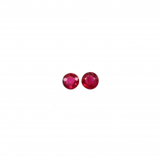 Burmese Ruby Round 3.7mm Approximately 0.45 Carat Matching Pair