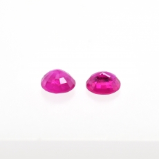 Burmese Ruby Round 3.8mm Matching Pair Approximately 0.55 Carat