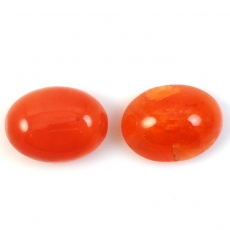 Carnelian Cab Oval 16X12mm Matching Pair Approximately 17 Carat