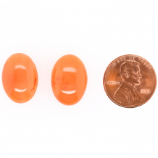Carnelian Cab Oval 18X13mm Matching Pair Approximately 19 Carat
