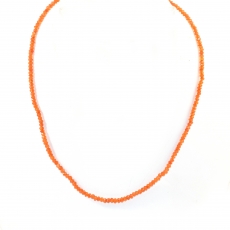 Carnelian Drops Roundelle Shape 3mm Accent Bead Ready To Wear Necklace