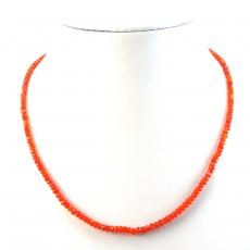 Carnelian Rondelle 3.5-4mm Beads Single Strand Ready to wear Necklace