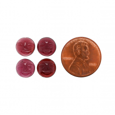 Carved Faces Red Garnet Cabs Round 9mm Approximately 10 Carat