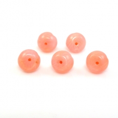 Carved Pink Coral Flower 8mm Drilled bead