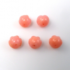 Carved Pink Coral Flower 8mm Drilled bead
