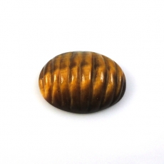 CARVED Tigerrite CAB OVAL 18X13MM APPROXIMATELY 9 CARAT