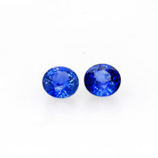 Ceylon Blue Sapphire Round 6mm Matched Pair Approximately 1.90 Carat *