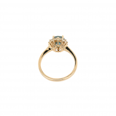 Ceylon Sapphire 2.09 Carat Ring with Accent Diamonds in 14K Yellow Gold