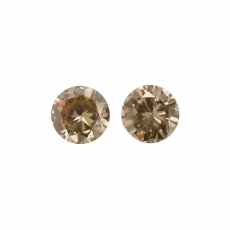 Champagne Diamond Round 3.1mm Matching Pair Approximately 0.23 Carat