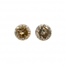 Champagne Diamond Round 3.2mm Matching Pair Approximately 0.25 Carat