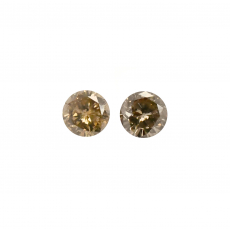 Champagne Diamond Round 3.4mm Matching Pair Approximately 0.30 Carat