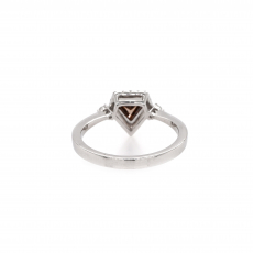 Champagne Diamond Trillion Shape 0.66 Carat Ring In White Gold With Diamond Accent