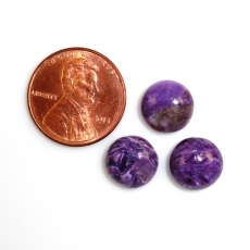 Charoite Cab Round 10mm Approximately 11 Carat