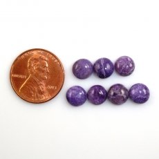 Charoite Cab Round 7mm Approximately 8 Carat