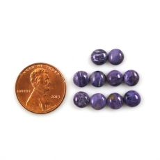 Charoite Cabs Round 6mm Approximately 8 Carat