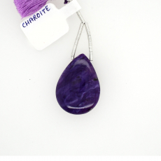Charoite Drops Almond Shape 26x19mm Drilled Bead Single Piece