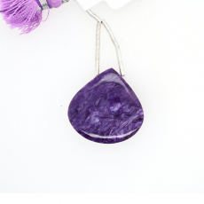 Charoite Drops Heart Shape 26x26mm Drilled Bead Single Piece