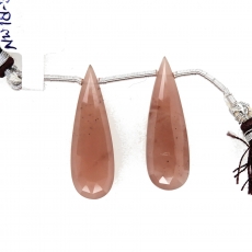 Cherry Quartz Drops Almond Shape 30x10mm Drilled Beads Matching Pair