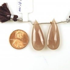 Cherry Quartz Drops Almond Shape 30x12mm Drilled Beads Matching Pair