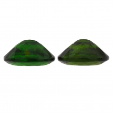 Chrome Diopside Oval 10X8mm Matching Pair Approximately 5 Carat.
