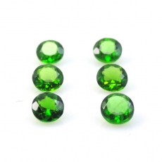 Chrome Diopside Round 3.5X3.5X2mm Approximately 1 Carat.