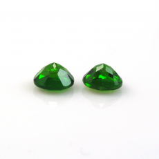 Chrome Diopside Round 5.5mm Matching Pair Approximately 1.4 Carat.