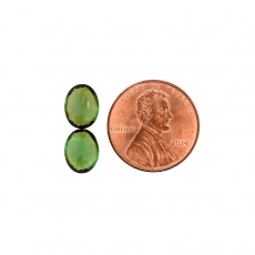 Chrome Tourmaline Oval 9x7mm Matching Pair Approximately 3.65 Carat