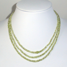 Chrysoberyl Cat's Eye Smooth Rondelle 2-6mm 3lines Ready to Wear Necklace