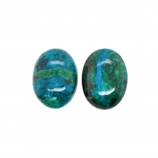 Chrysocolla Cab Oval 16x12mm Matching Pair Approximately 16 Carat