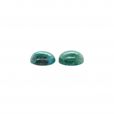 Chrysocolla Cab Round 15mm Matching Pair Approximately 20 Carat.