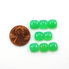 Chrysoprase Cabs Cushion Shape 8mm Approximately 17 Carat