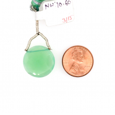 Chrysoprase Chalcedony Drops Coin Shape 19x19mm Drilled Bead Single Piece