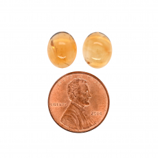 Citrine Cab Oval 11X9mm Matching Approximately 6.83 Carat.