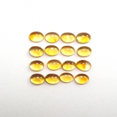 Citrine Cab Oval 6X4mm Approximately 7 Carat.