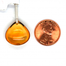 Citrine Drop Heart Shape 17x17mm Drilled Bead Single Pendant Piece