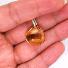 Citrine Drop Heart Shape 17x17mm Drilled Bead Single Pendant Piece