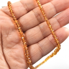 Citrine Drops Roundelle Shape 5mm Accent Bead Ready To Wear Necklace