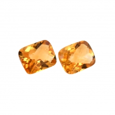 Citrine Emerald Cushion 9X7mm Matching Pair Approximately 4.2 Carat