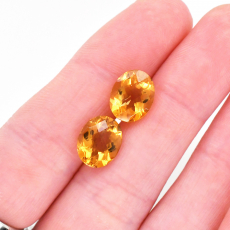 Citrine Oval 10x8mm Matching Pair Approximately 4.60 Carat