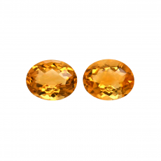 Citrine Oval 10x8mm Matching Pair Approximately 4.60 Carat