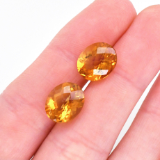 Citrine Oval 11x9mm Matching Pair Approximately 6.30 Carat