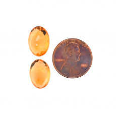 Citrine Oval 14X10mm Matching Pair Approximately 10 Carat