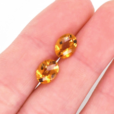 Citrine Oval 8x6mm Matching Pair Approximately 2.00 Carat