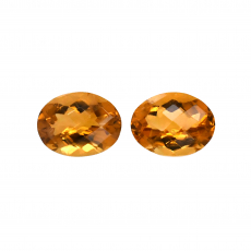 Citrine Oval 9x7mm Matching Pair Approximately 3.30 Carat