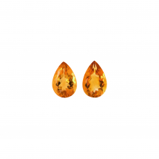 Citrine Pear Shape 12x8mm Matching Pair Approximately 5.35 Carat